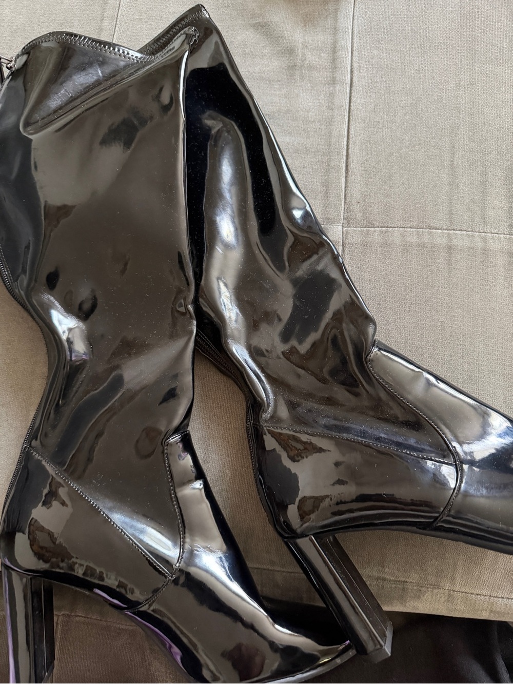 Nine West Black Patent Over-the-Knee Boots